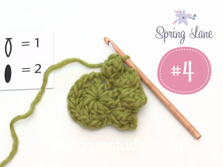 Tutorial Videos Hoe haakt u de bobbels van de 4e clue in de DROPS Mystery deken Spring Lane
