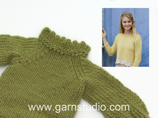 How to knit the neck edge to the jumper in DROPS 187-14