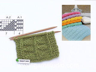 How to knit the textured pattern in DROPS 189-12