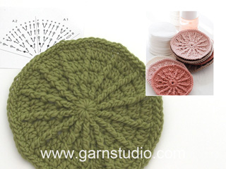 How to crochet the make-up pad in DROPS Extra 0-1494
