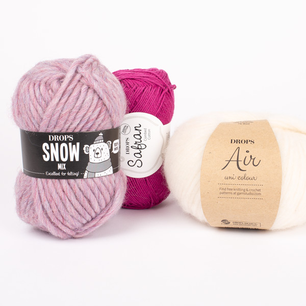 Yarn combination skeins of air01-safran15-snow36