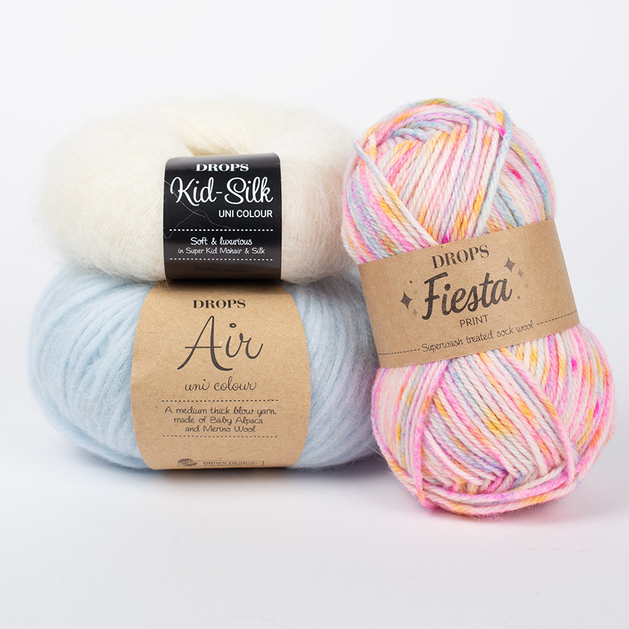 Yarn combination skeins of air18-fiesta14-kidsilk01