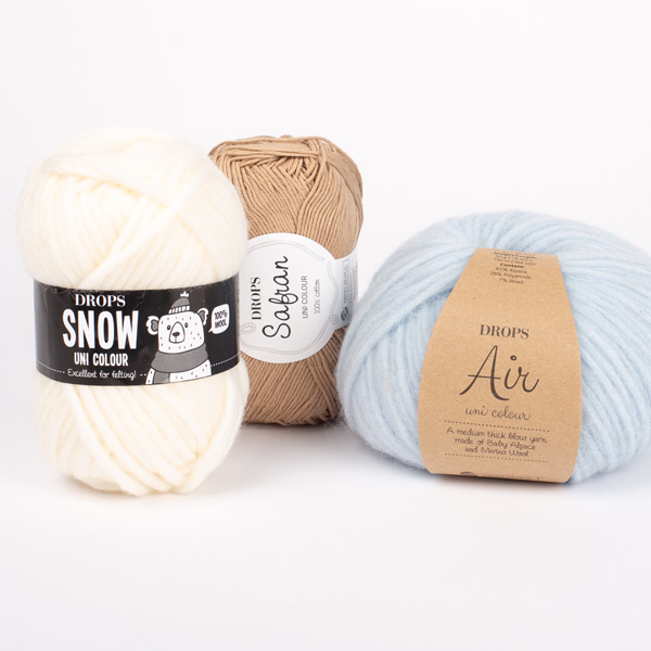 Yarn combination skeins of air18-safran21-snow01