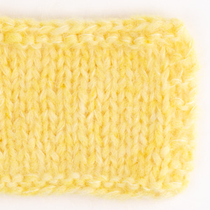 Yarn combinations skeins of DROPS Air 40, lemonade 
														+ DROPS Kid-Silk 52, lemonade