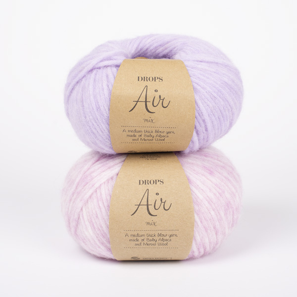 Yarn combinations skeins of DROPS Air 08, light pink 
											+ DROPS Air 41, sweet orchid