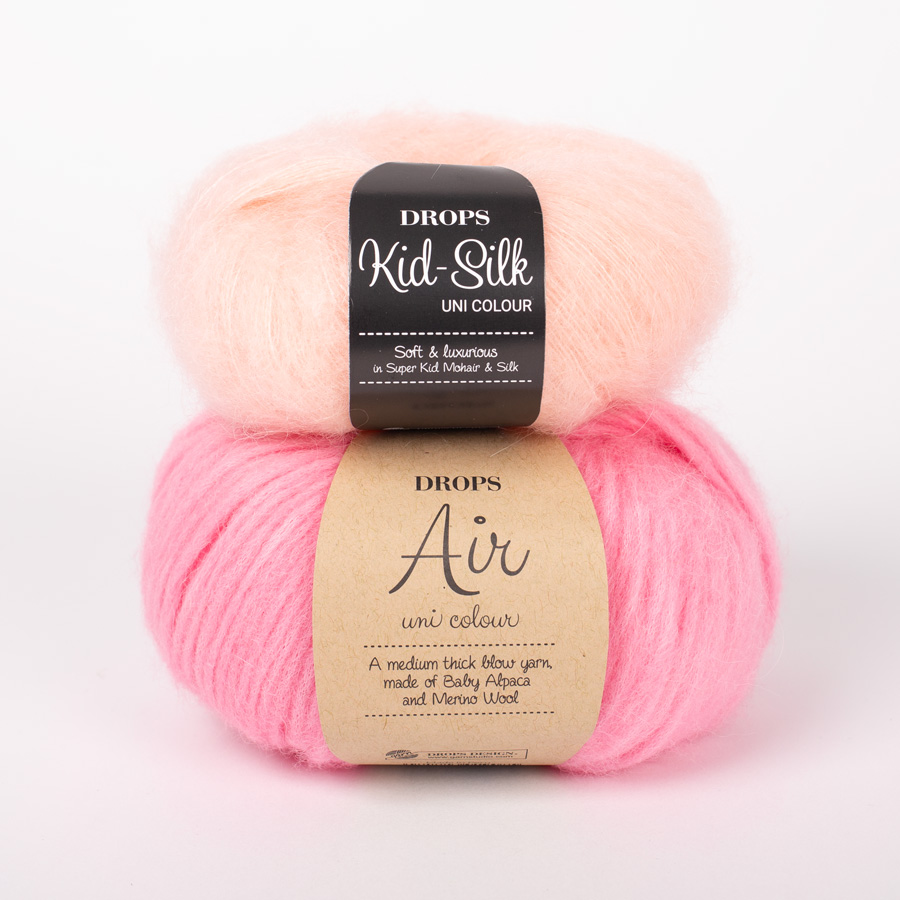 DROPS Air 53, strawberry ice cream + DROPS Kid-Silk 53, light peach