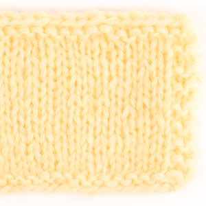 Swatch of Air 65, lysegul																	+ DROPS Kid-Silk 52, limonade