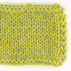 Swatch of DROPS Alpaca 2916, sterk lime 
														+ DROPS Kid-Silk 18, eplegrønn