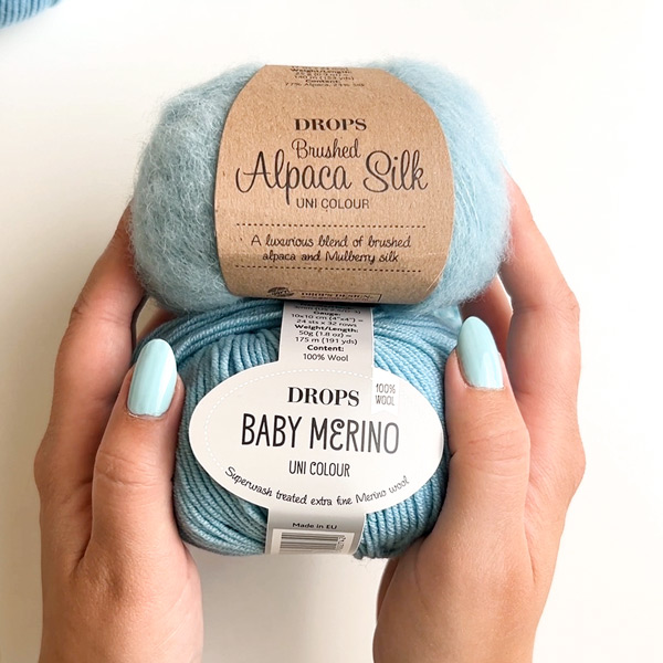 Yarn combination skeins of babymerino10-brushed15