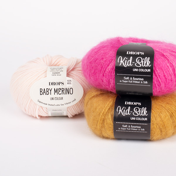 Yarn combination skeins of babymerino44-kidsilk13-30