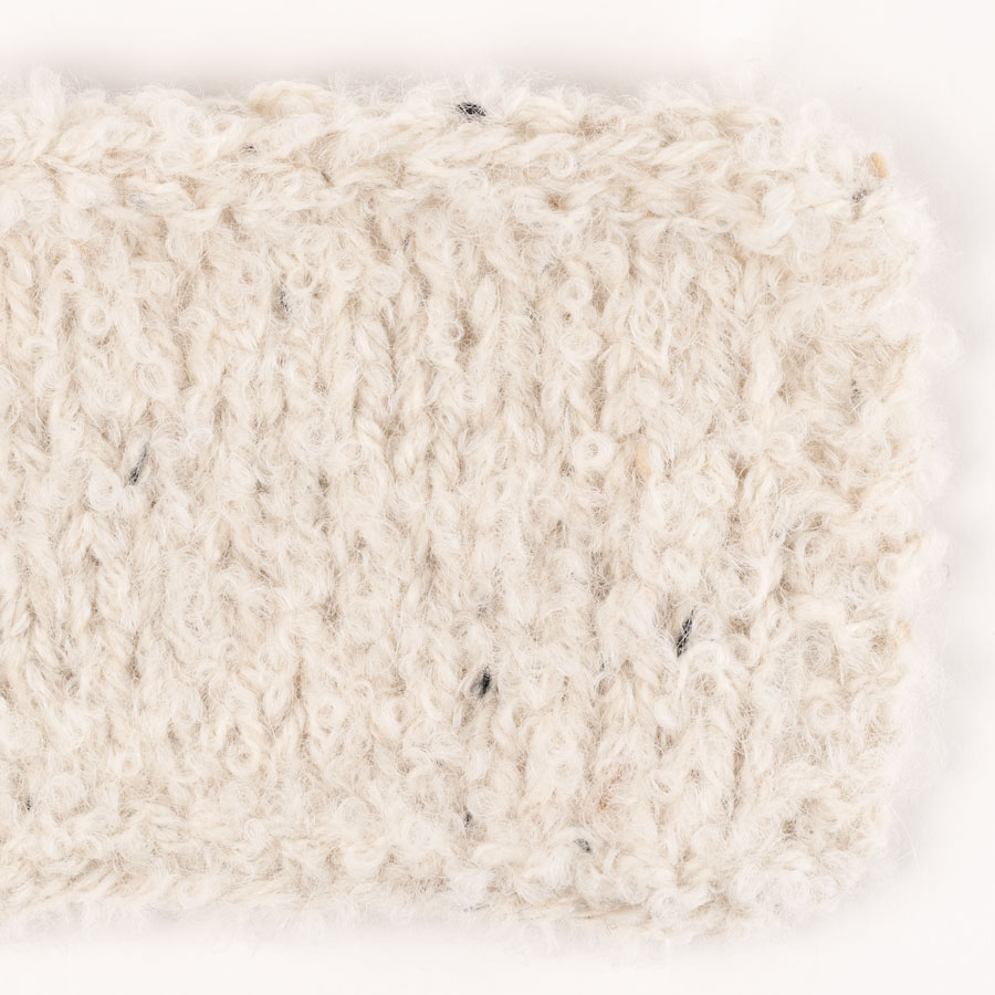 DROPS Garnkombinationer Alpaca Bouclé 0100, natur + DROPS Soft Tweed 22, marmor dröm
