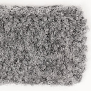 Swatch of DROPS Alpaca Bouclé 0517, grå 
														+ DROPS Lima 0519, mørk grå