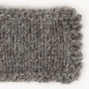 Swatch of DROPS Brushed Alpaca Silk 03, grey 
														+ DROPS Daisy 05, medium grey
