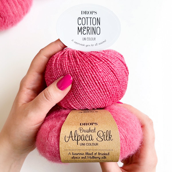 Yarn combination skeins of brushed31-cottonmerino36