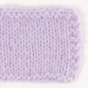 Swatch of DROPS Brushed Alpaca Silk 34, sweet orchid 
														+ DROPS Nord 25, sweet orchid