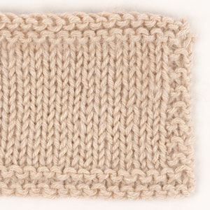 Swatch of DROPS Cotton Merino 38, wheat 
														+ DROPS Kid-Silk 56, marzipan