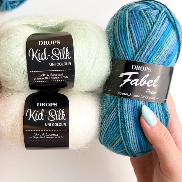 Yarn combination skeins of fabel340-kidsilk01-47