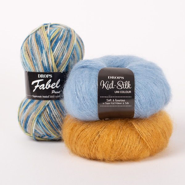 Yarn combination skeins of fabel910-kidsilk08-30