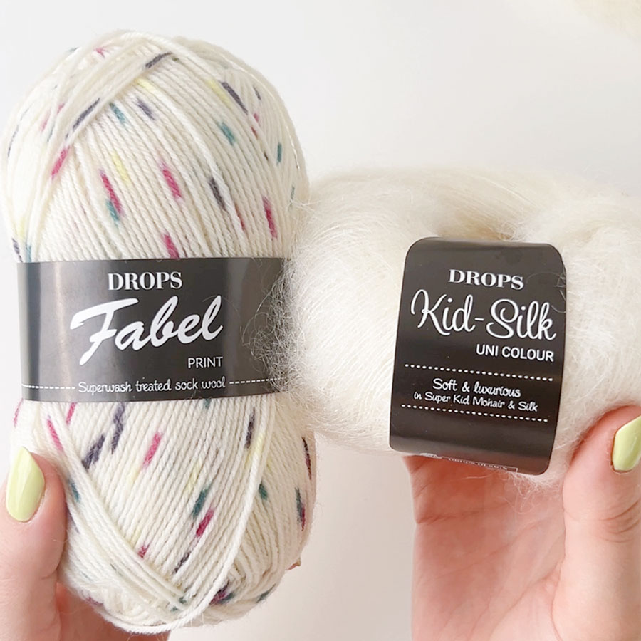 Yarn combination skeins of fabel925-kidsilk01