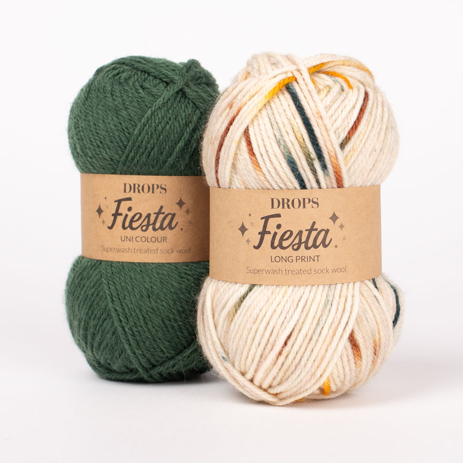 DROPS Fiesta 13, dark ivy + DROPS Fiesta 40, sunny memories
