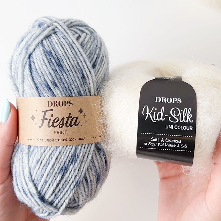 Yarn combination skeins of fiesta24-kidsilk01