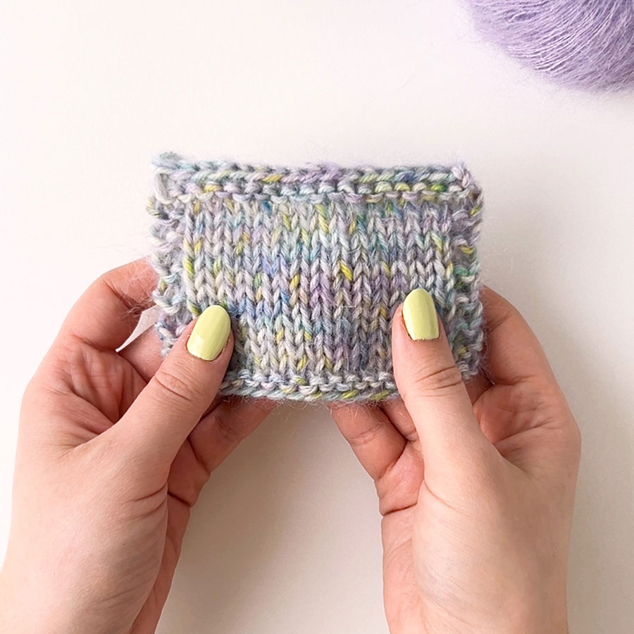 Yarn combination video thumbnail of DROPS Fiesta 37, älvljus + DROPS Kid-Silk 55, dimmig lila + DROPS Kid-Silk 58, akvamarin