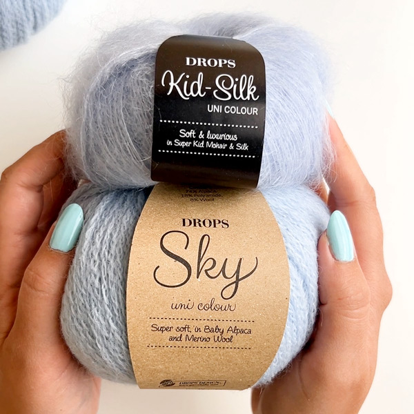 Yarn combination skeins of kidsilk07-sky31