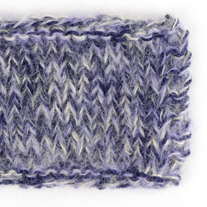Swatch of DROPS Kid-Silk 11, lavender 
														+ DROPS Kid-Silk 52, lemonade + DROPS Nord 15, navy blue