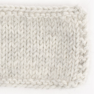Swatch of DROPS Kid-Silk 44, moonlight 
														+ DROPS Merino Extra Fine 54, morning fog