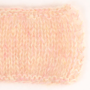 Swatch of DROPS Kid-Silk 47, pistachio ice cream 
														+ DROPS Kid-Silk 52, lemonade + DROPS Kid-Silk 62, strawberry ice cream