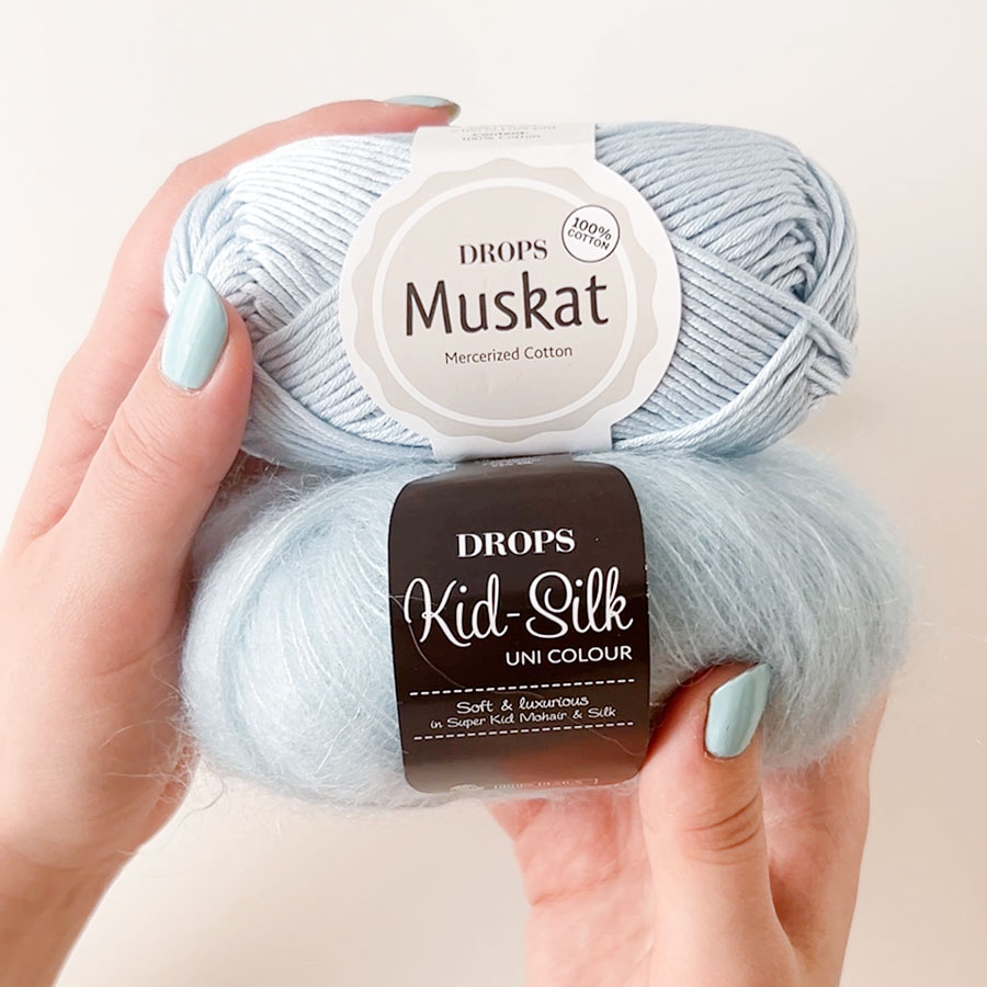 Yarn combination skeins of kidsilk58-muskat60