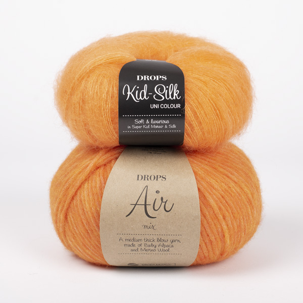 Yarn combinations skeins of DROPS Air 38, särtsakas oranž																	+ DROPS Kid-Silk 49, särtsakas oranž