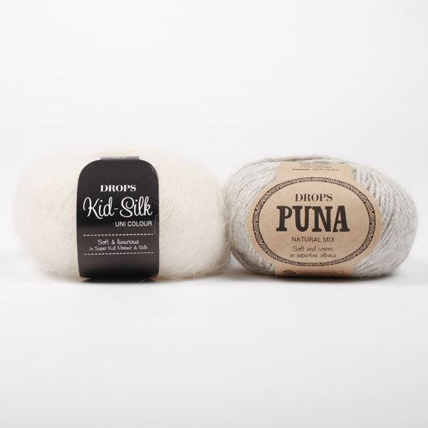 Yarn combination skeins of puna07-kidsilk01